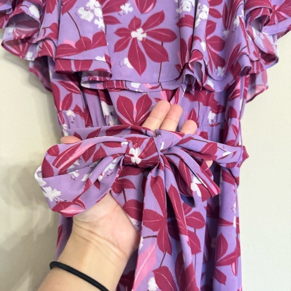SACHIN & BABI Dillard's Elizabeth Dress Off Shoulder Floral Summer Lavender Sz 4 - Picture 6 of 16